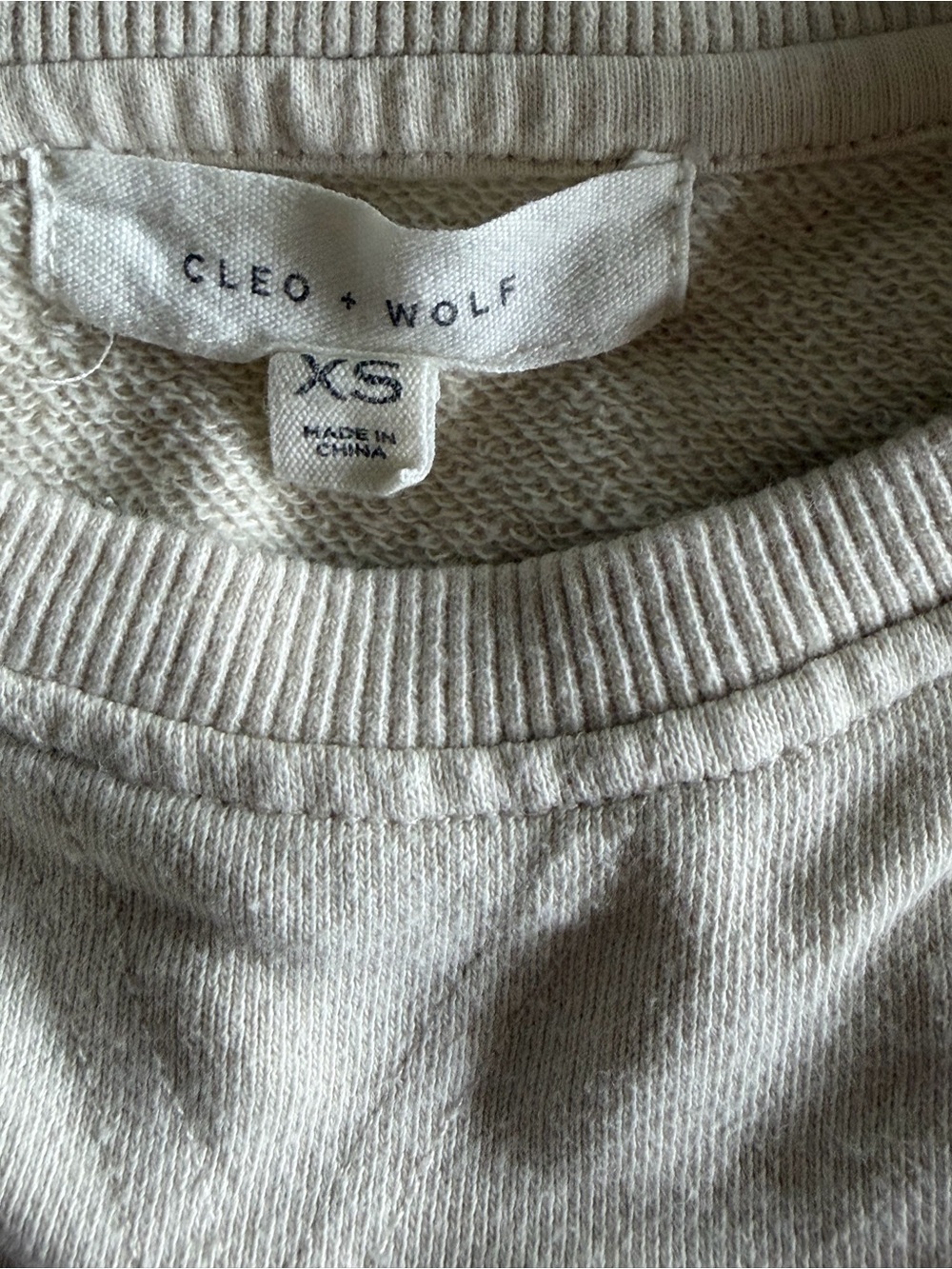 Cropped Ombre Crewneck Sweatshirt in Olive Green - Picture 3 of 3